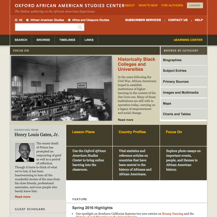 Oxford African American Studies Center website.