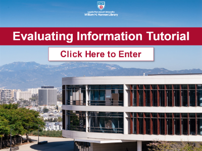 Evaluating Information Tutorial home page.